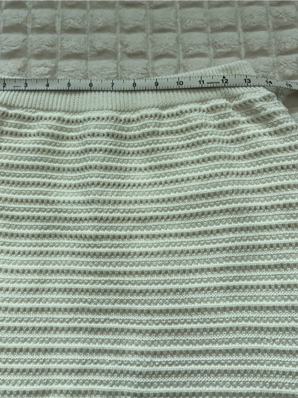 New‎ FRNCH Paris Medium White Crochet Knit Mini Skirt ~ Cottagecore Boho Chic